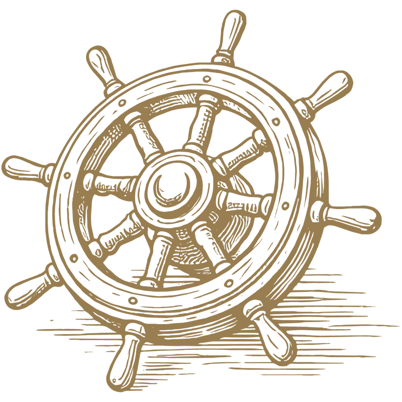 Ship’s wheel engraving